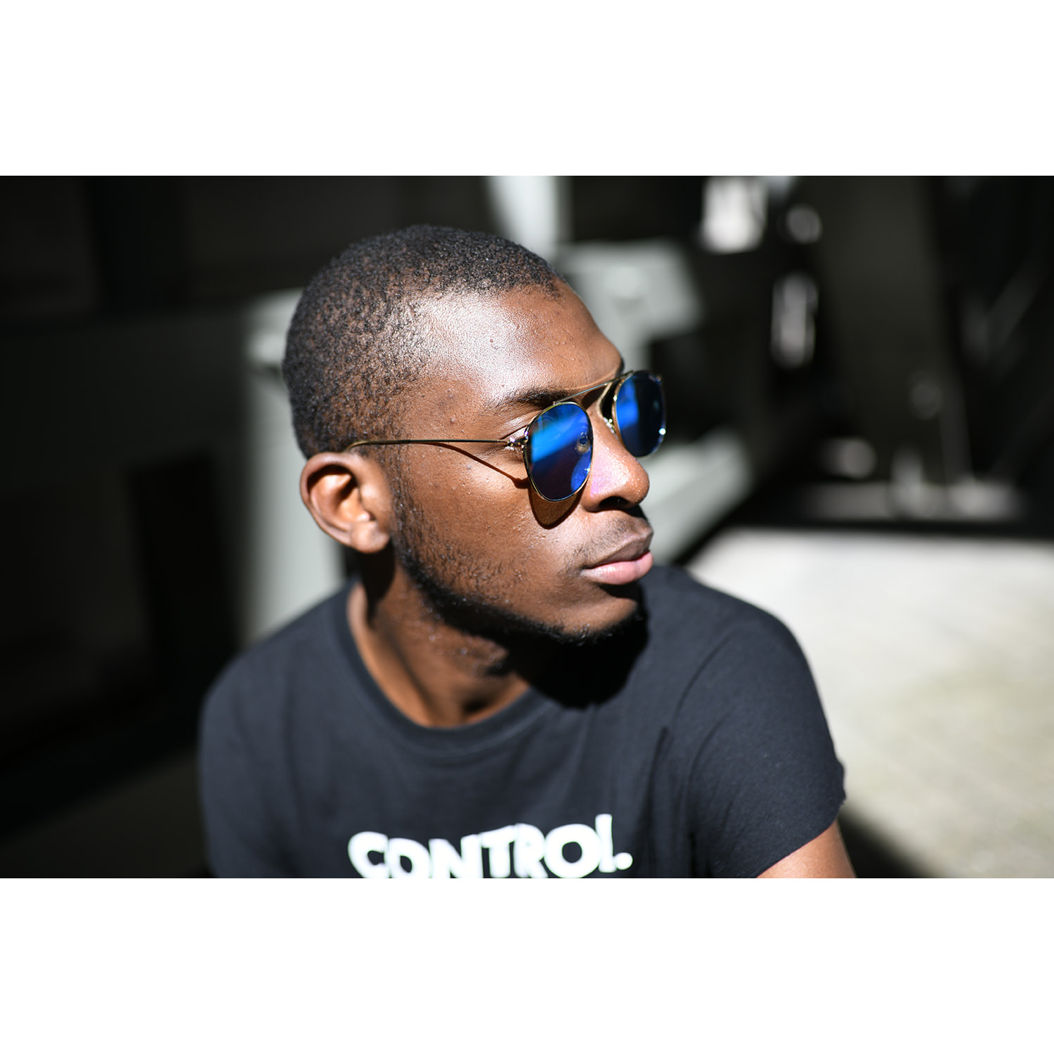 Gafas de sol PALO ALTO ATLANTA - Metal dorado / Plana revo azul