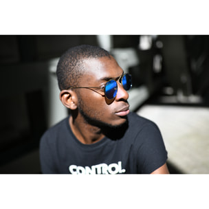 Gafas de sol PALO ALTO ATLANTA - Metal dorado / Plana revo azul