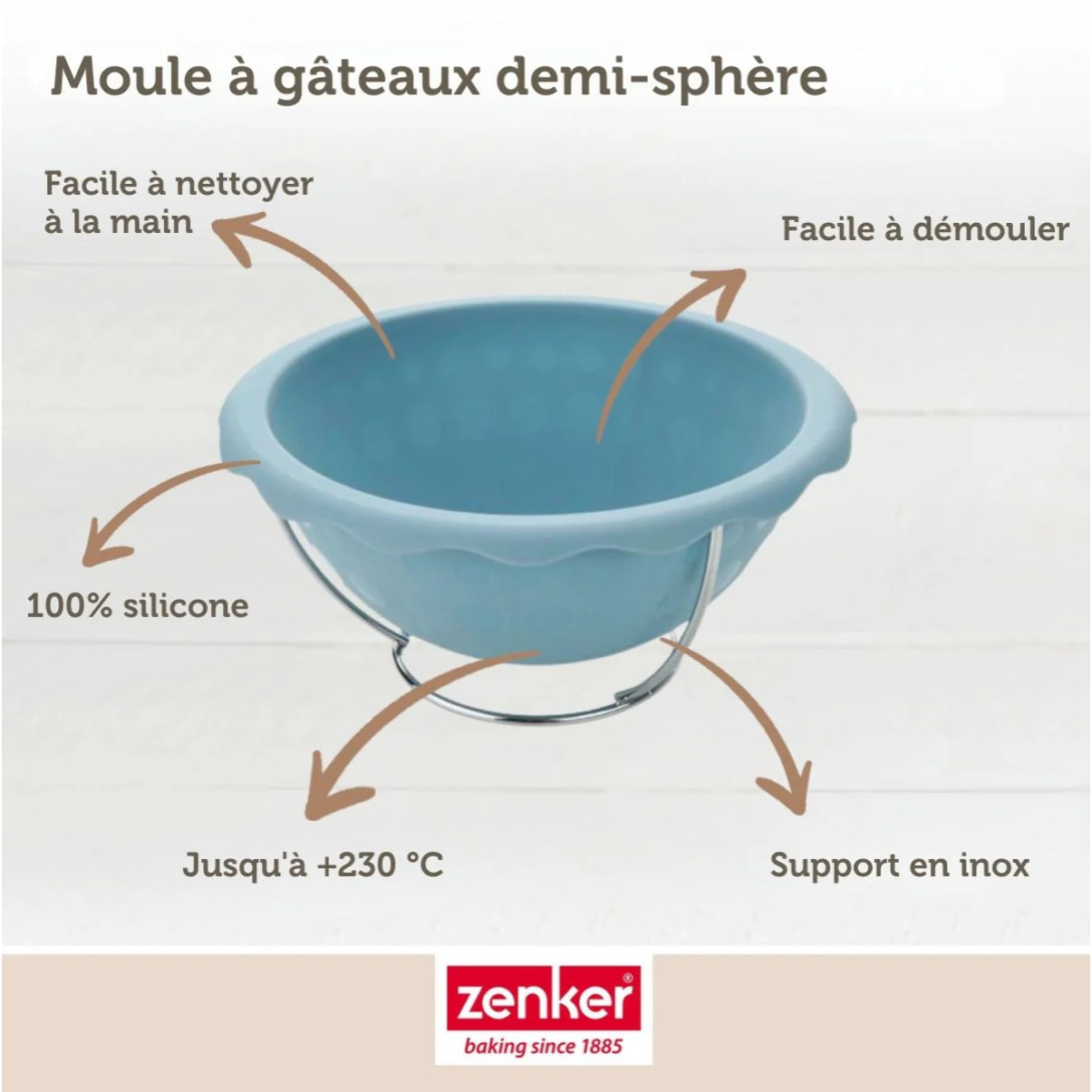 Moule demi sphère pour gâteau ballon de foot 18 cm Zenker Spécial Football