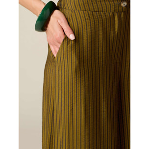 Oltre - Pantaloni palazzo gessati - Verde