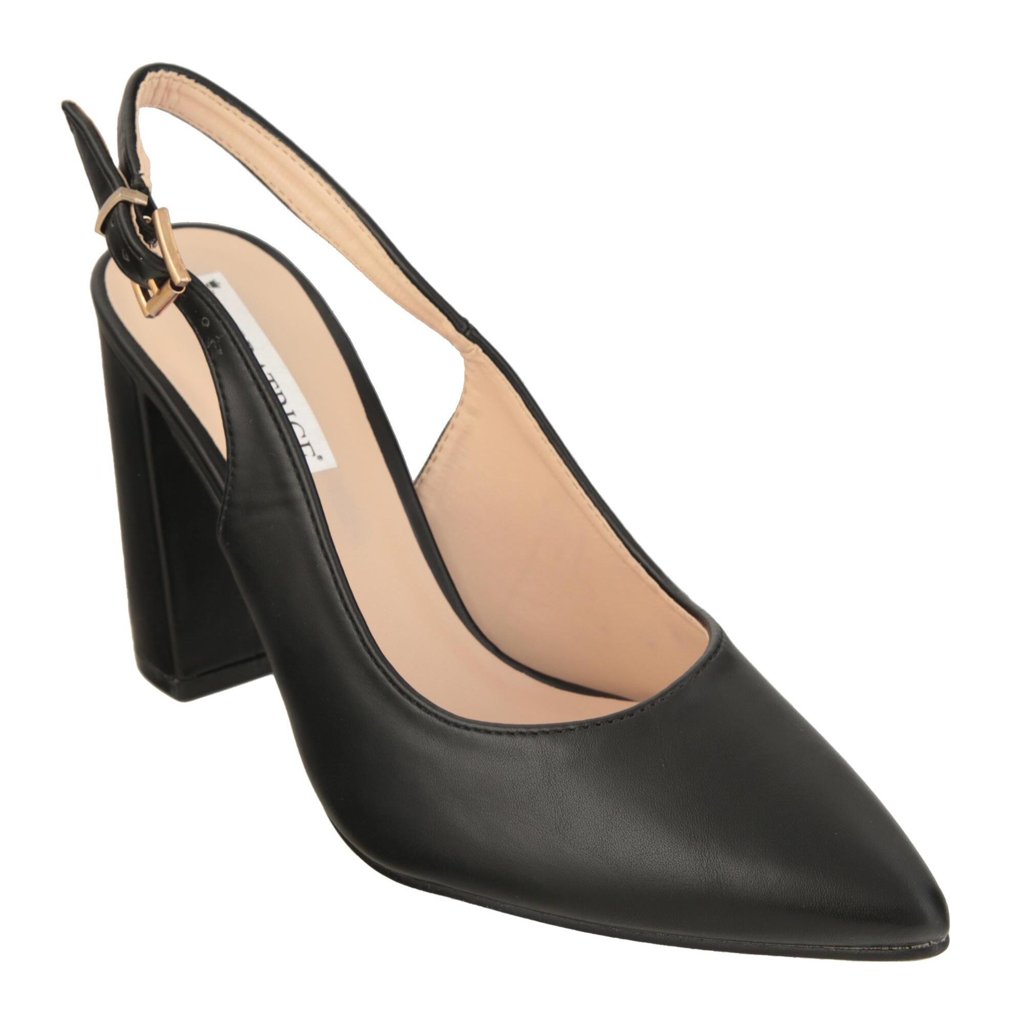 Dècolletè slingback con tacco alto quadrato