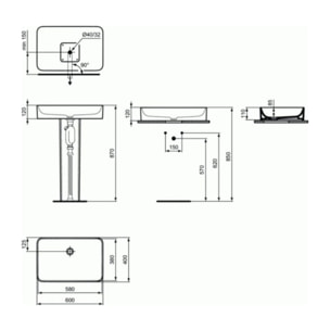 Lavabo double vasque à poser IDEAL STANDARD Conca, Design figuratif