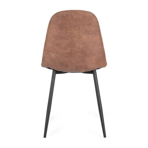 Set di sedie IRELIA in similpelle cognac e acciaio antracite