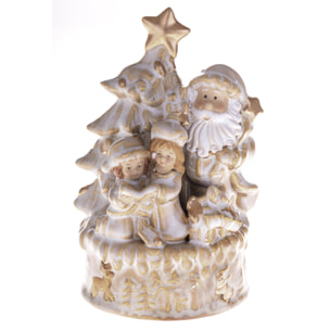 Babbo Natale Carillon. Altezza 19,5 Cm - Pezzi 1 - 12X19,5X11cm - Colore: Bianco - Bianchi Dino - Articoli Natalizi