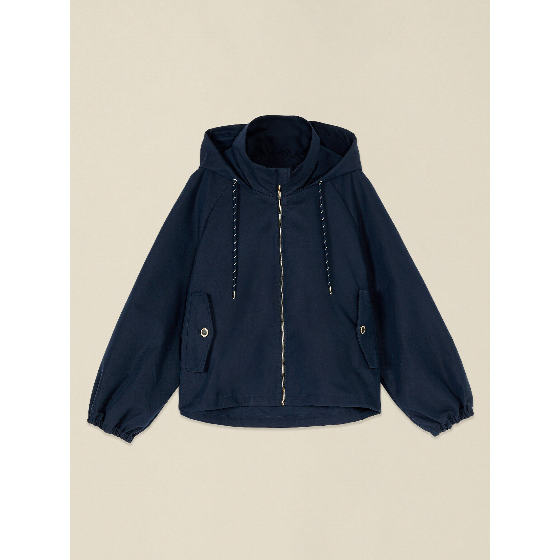 Oltre - Chaqueta parka de mezcla de algodón con capucha - Azul