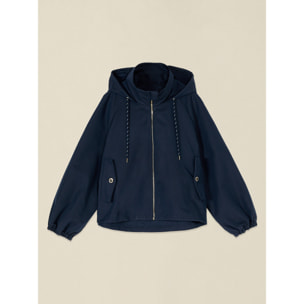 Oltre - Chaqueta parka de mezcla de algodón con capucha - Azul