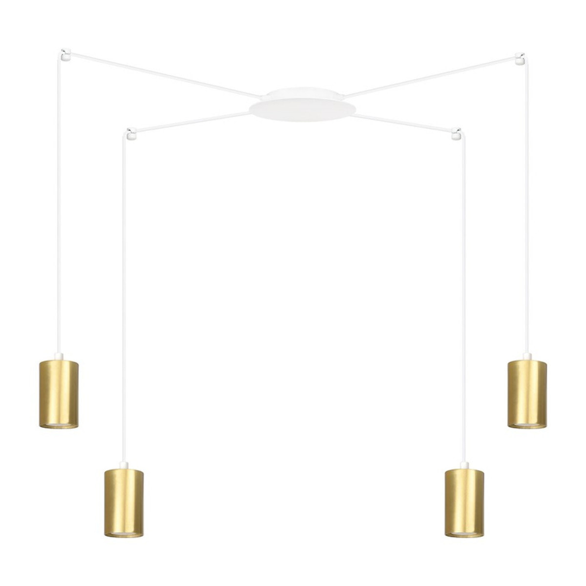Lampada a sospensione TRAKER in acciaio bianco e oro