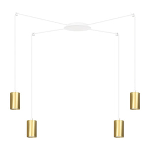 Lampada a sospensione TRAKER in acciaio bianco e oro
