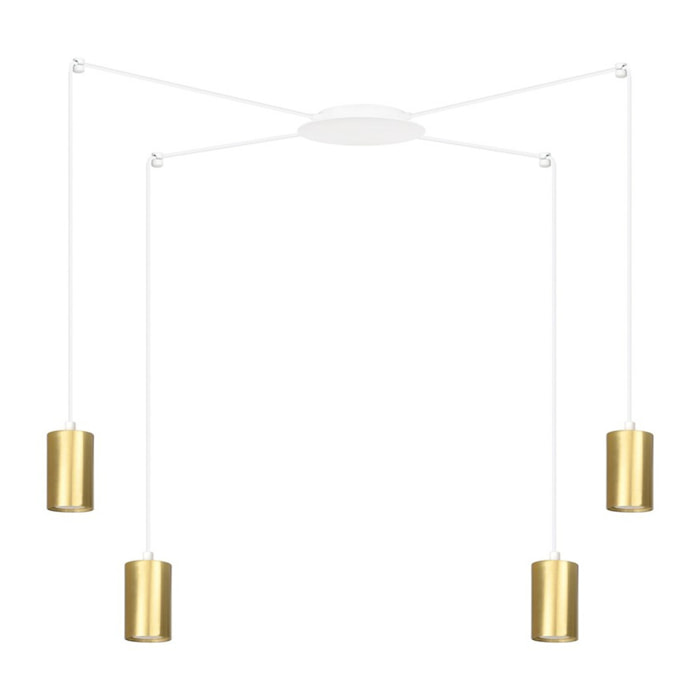 Lampada a sospensione TRAKER in acciaio bianco e oro