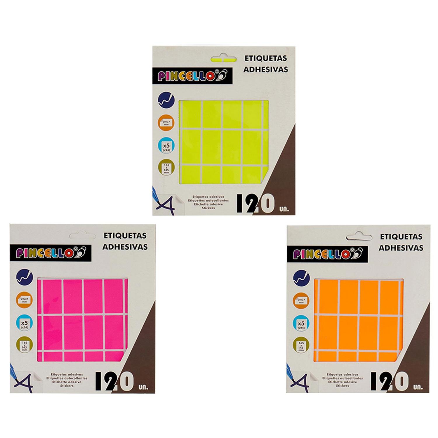 12 PACKS ETIQUETAS ADHESIVAS 20X37MM RECT S4 5PAG