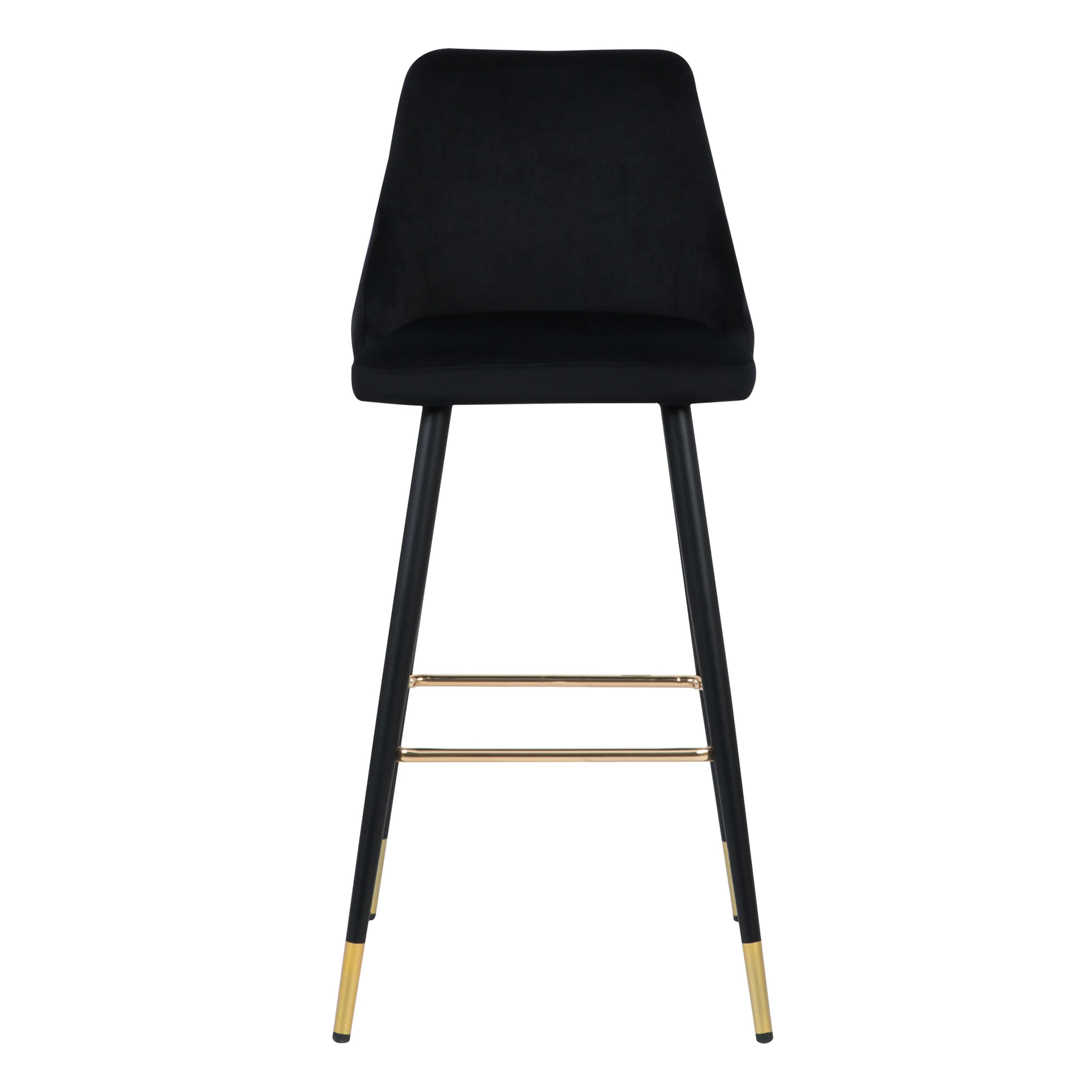 Lot de 2 chaises de bar 78 cm en velours noir - Aristote