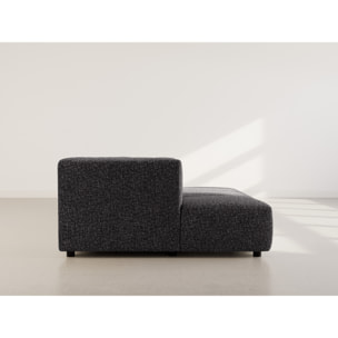 Curtis - canapé d'angle gauche 4 places avec accoudoir en tissu texturé - Gris foncé
