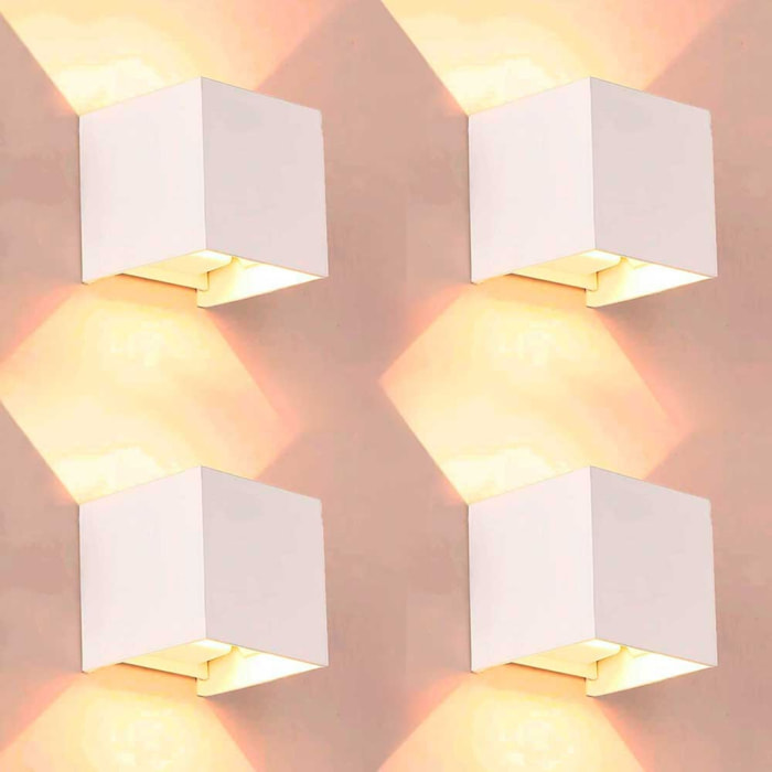 Forlight Axis Round - 2 Apliques de pared Iluminación LED Exterior para Terrazas, Jardines y Balcones ON/OFF 3000K en Color Negro