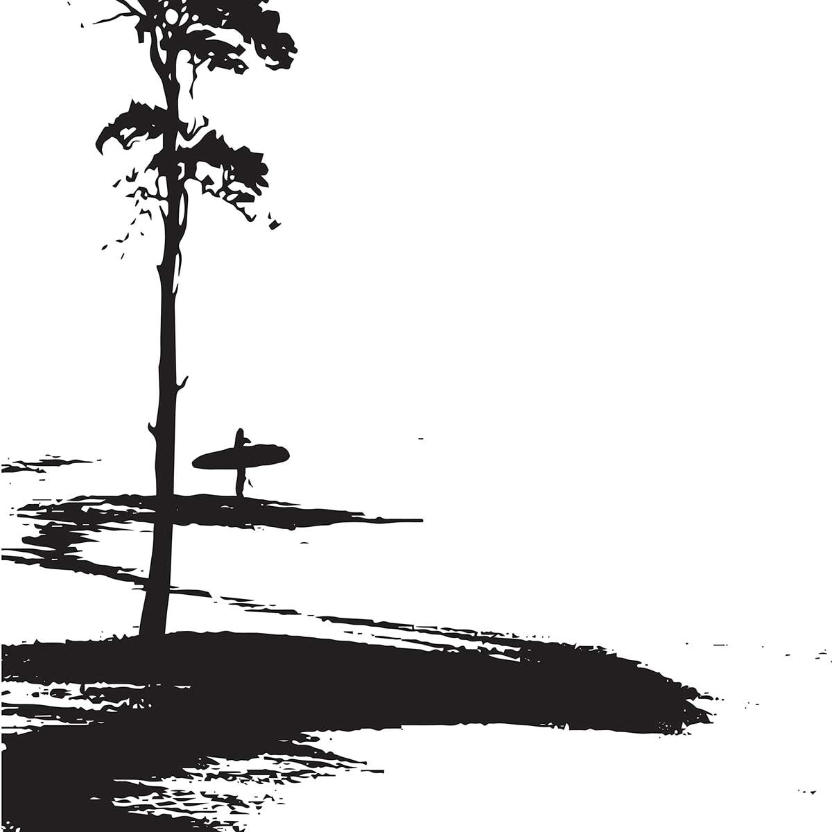 Poster surfing les landes Affiche sous cadre bois