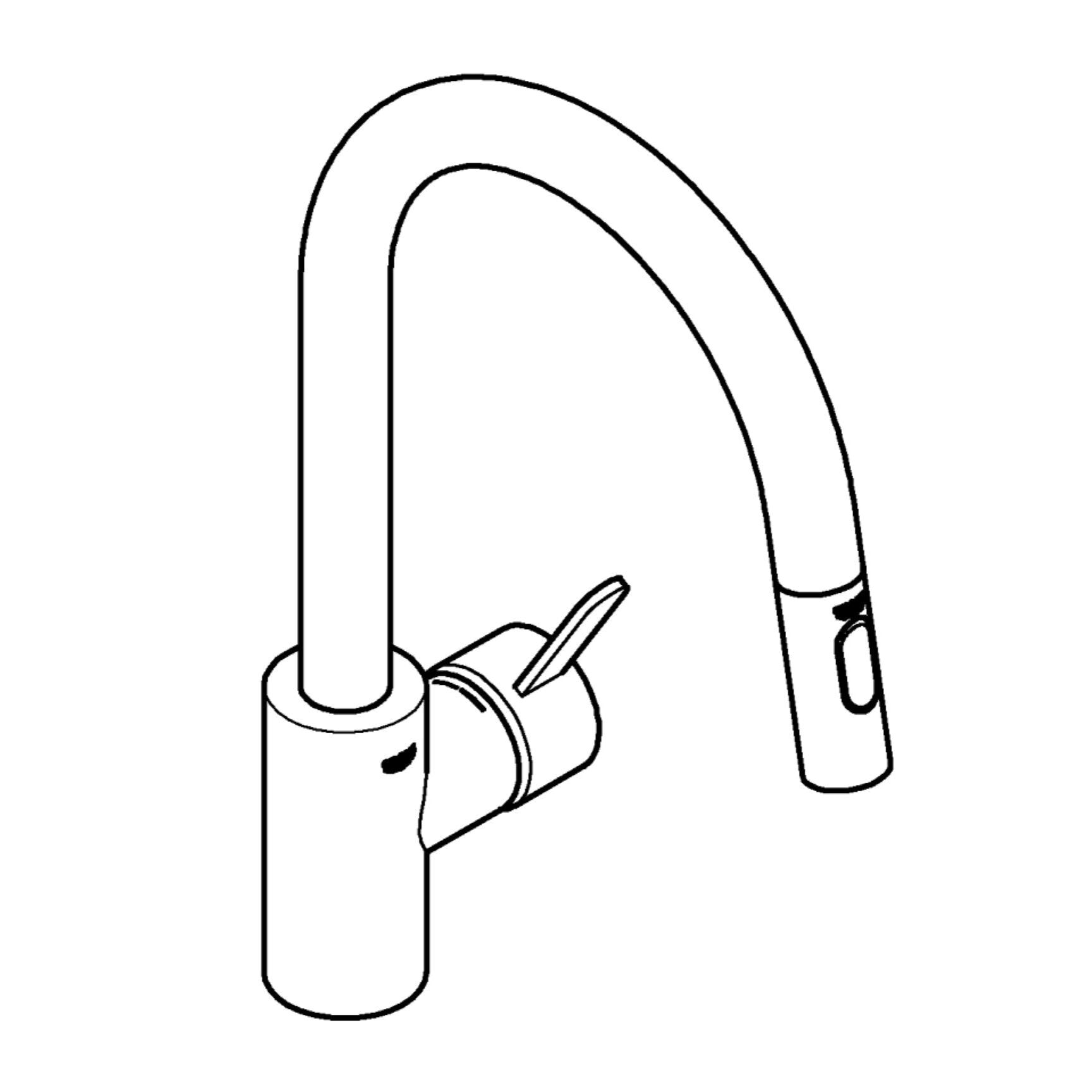 Mitigeur monocommande évier cuisine bec extractible 2 jets Eurosmart Cosmopolitan, chromé