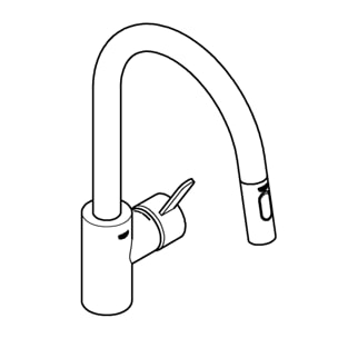 Mitigeur monocommande évier cuisine bec extractible 2 jets Eurosmart Cosmopolitan, chromé