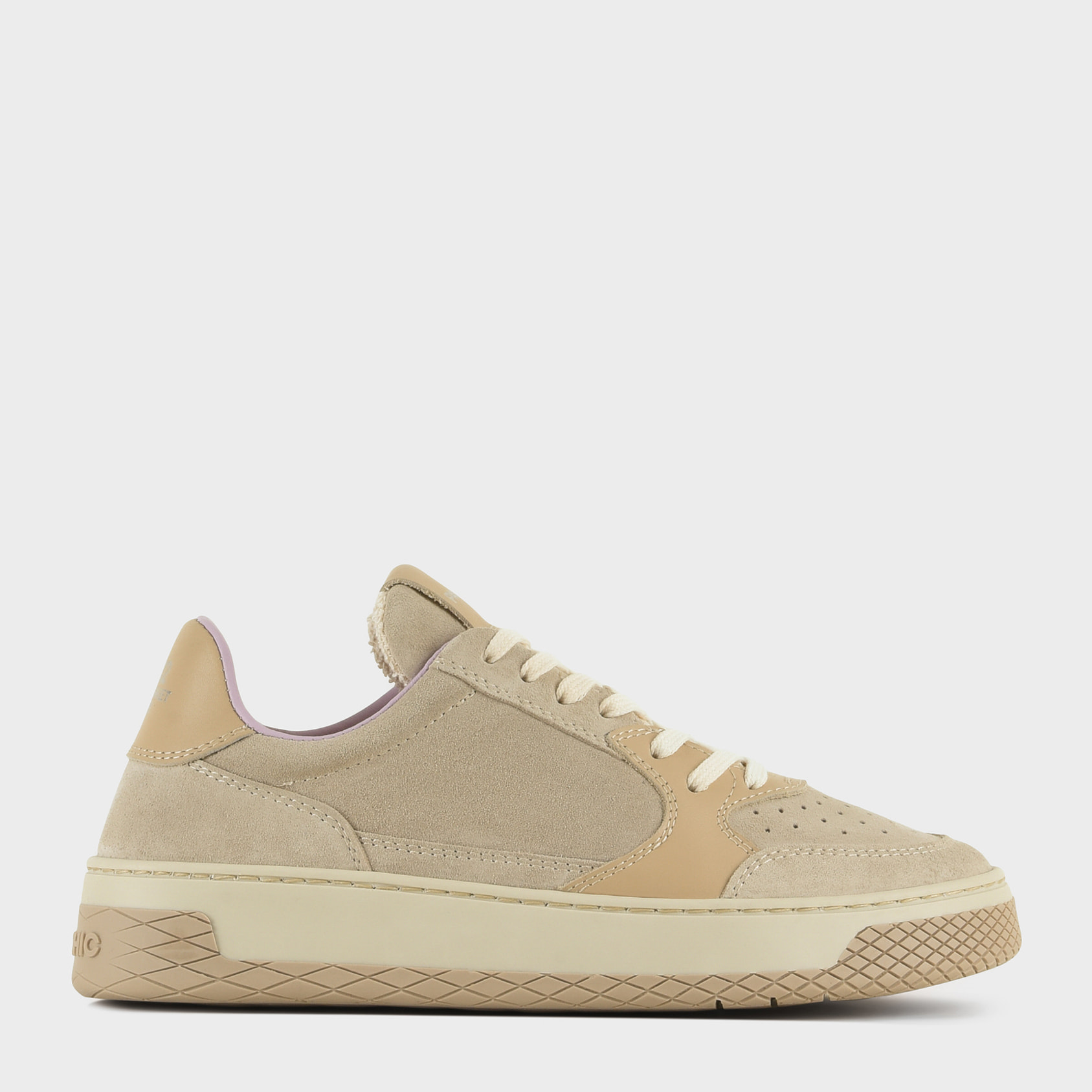 SNEAKER LOW P02 DONNA IN SUEDE E PELLE NEBBIA