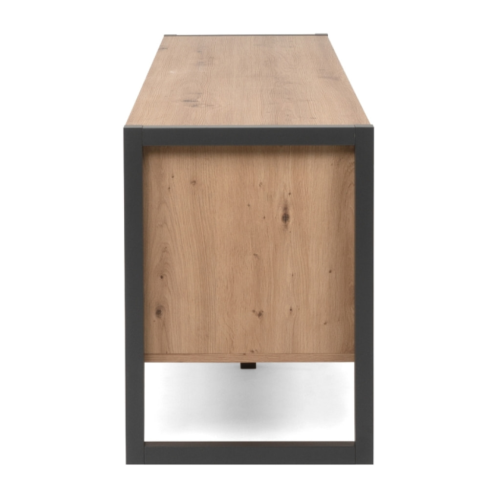 Meuble TV industriel en bois avec placards AUTEL