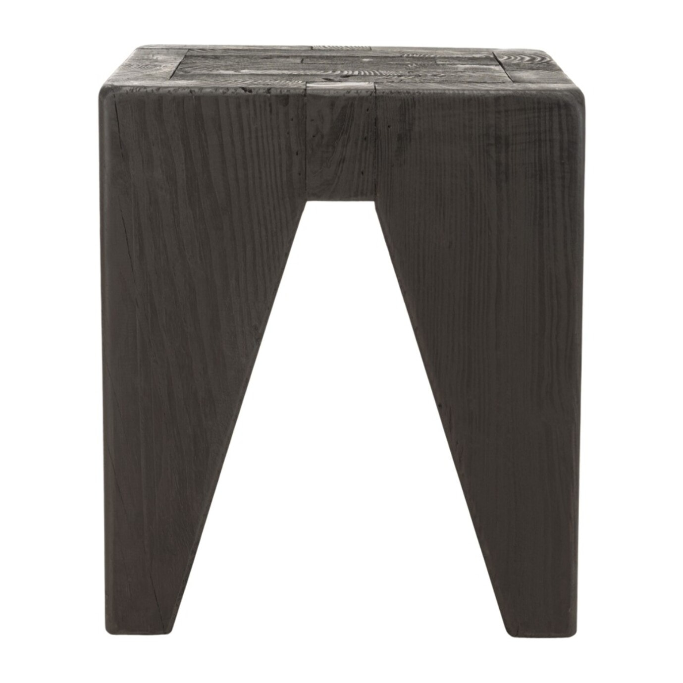DANDY - Tabouret carré noir 35x35cm bois Pin recyclé