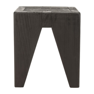 DANDY - Tabouret carré noir 35x35cm bois Pin recyclé