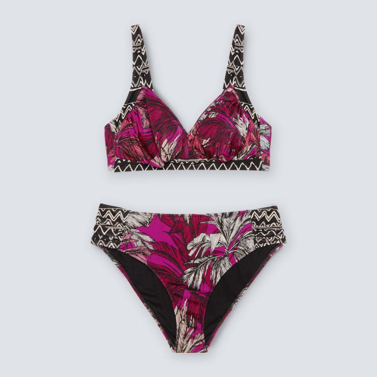 Fiorella Rubino - Bikini dalla stampa foliage - Fucsia