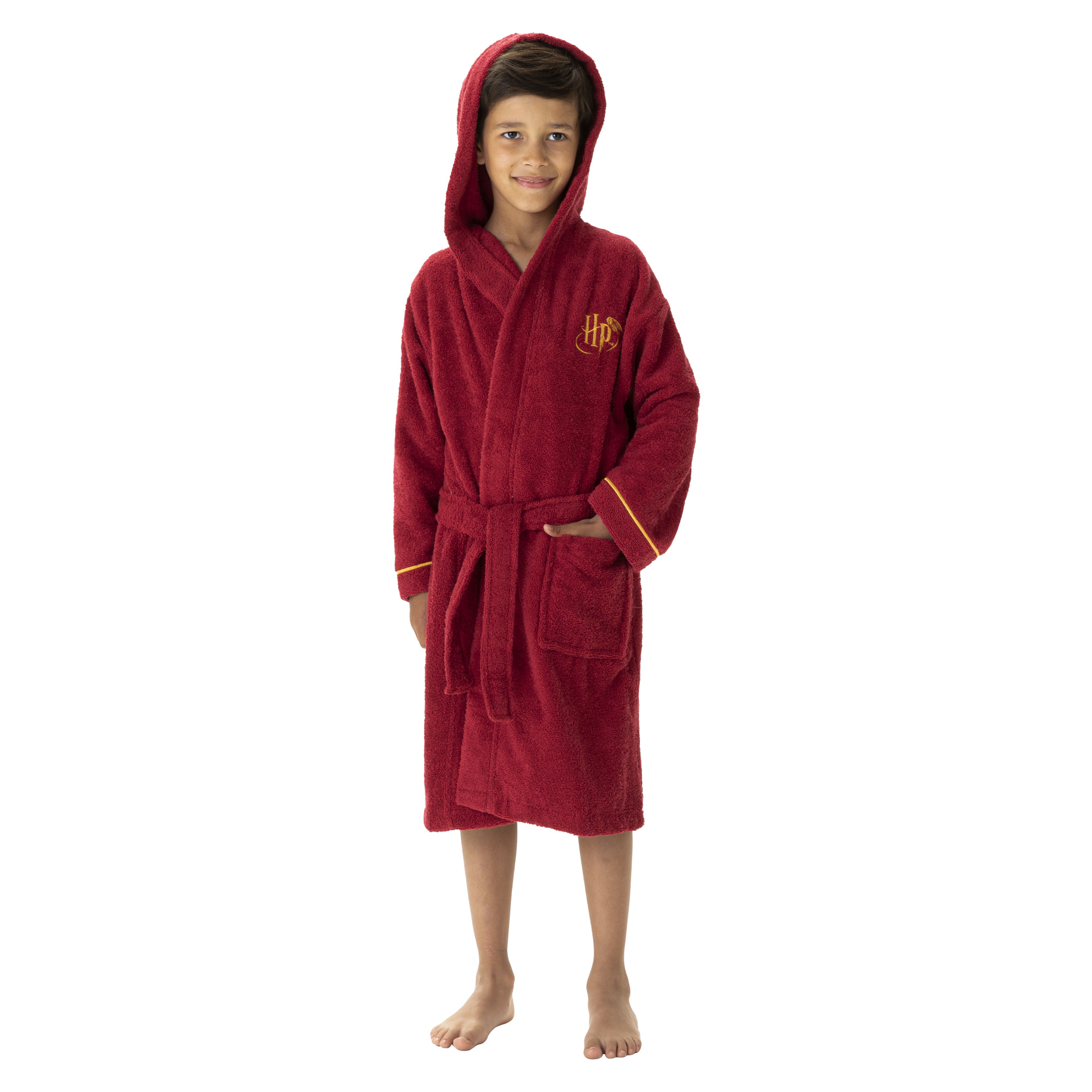 Peignoir enfant à capuche brodé 100% coton, HARRY POTTER RED