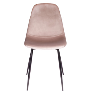 Lot de 4 Chaises - HOME DECO FACTORY - Giulia - Velours Côtelé - Roses