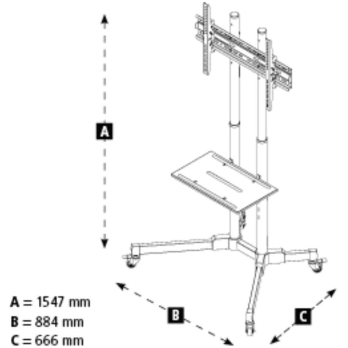 Pied TV HAMA Trolley 75 pouces orientable