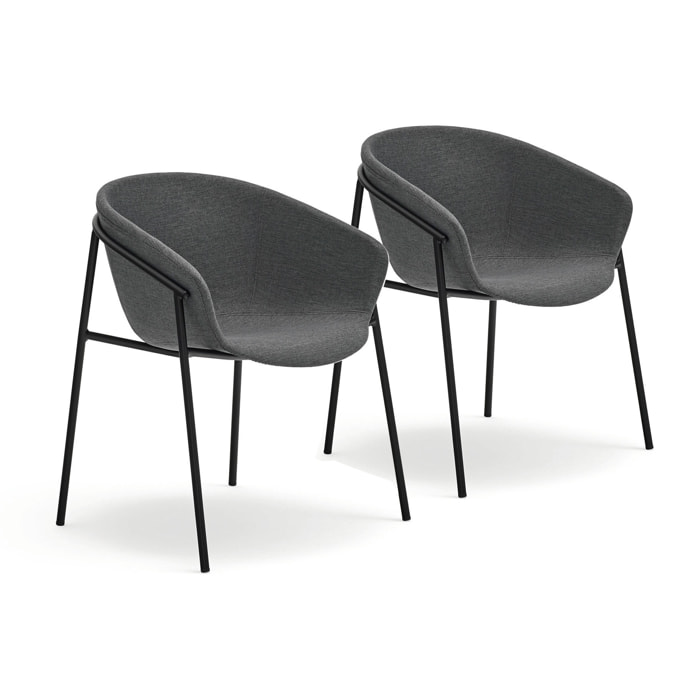 Silla Hug gris oscuro 2P/Caja