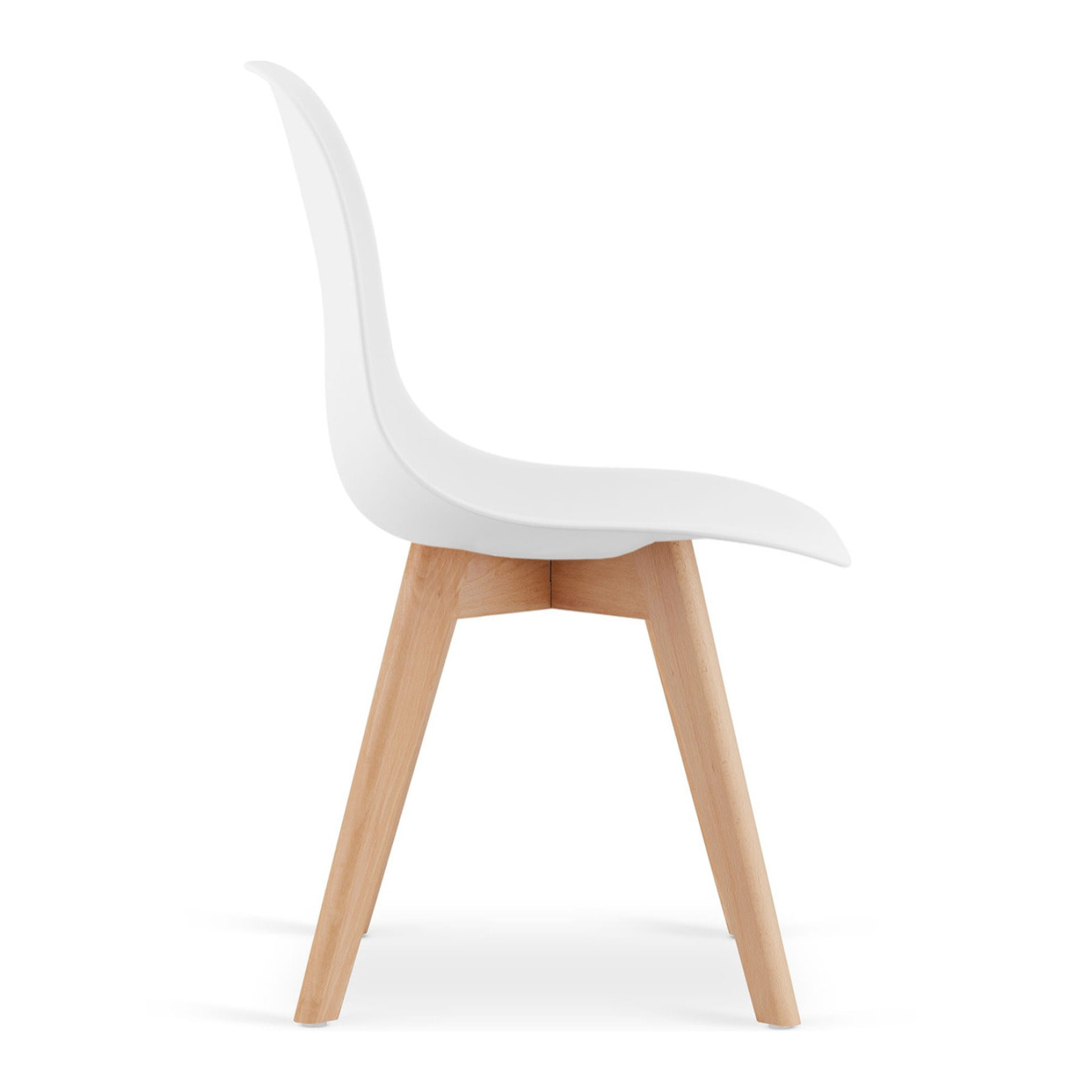 Sedia di design Kito bianca in polipropilene e faggio