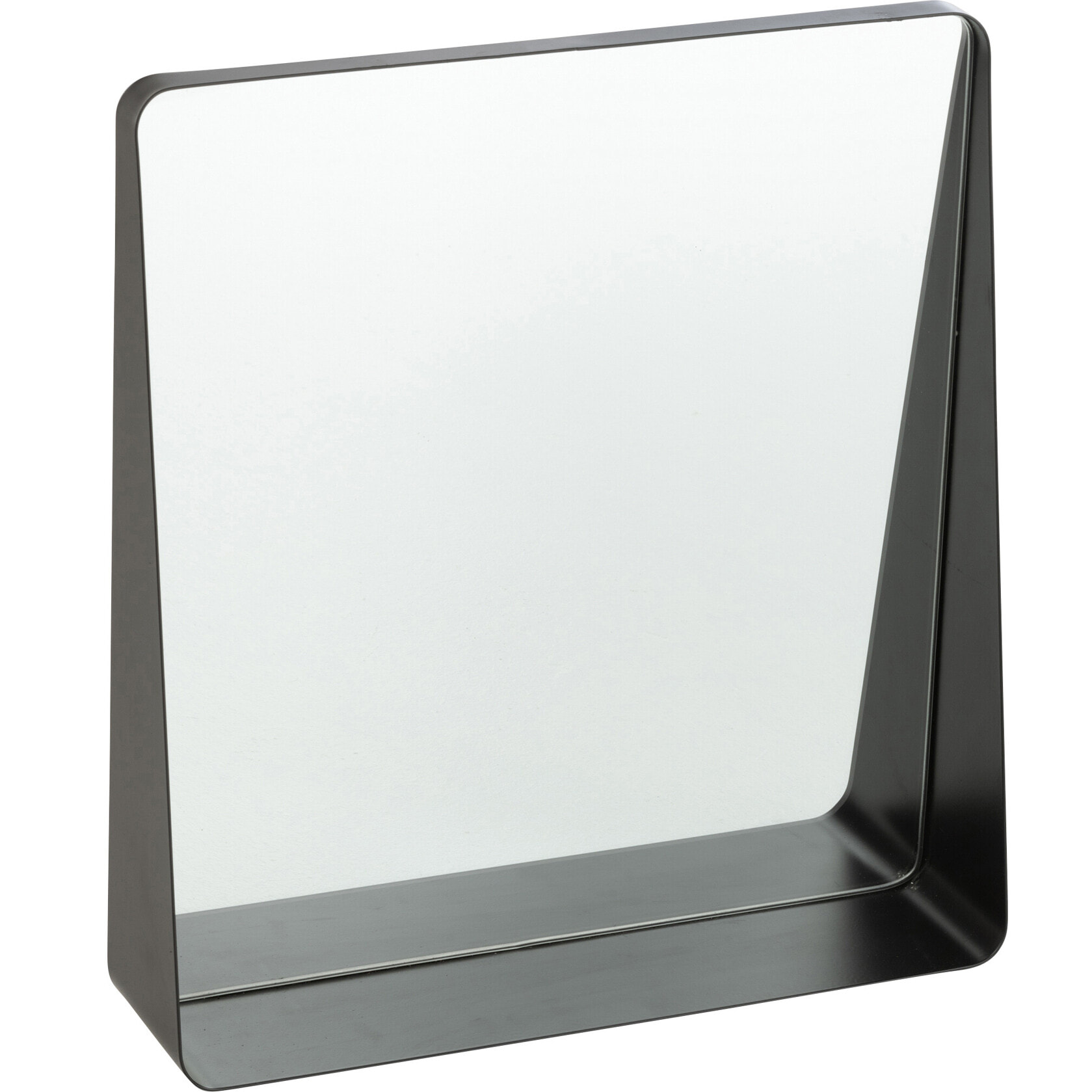 J-Line miroir Carré - métal/verre - noir - 38 x 41 cm