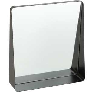 J-Line miroir Carré - métal/verre - noir - 38 x 41 cm