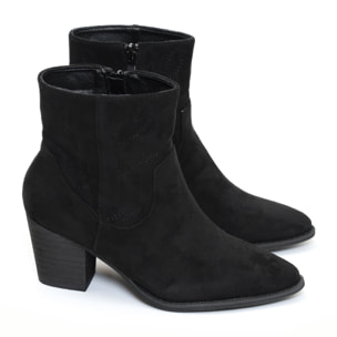 Stivaletti texani in simil pelle scamosciata con ricamo