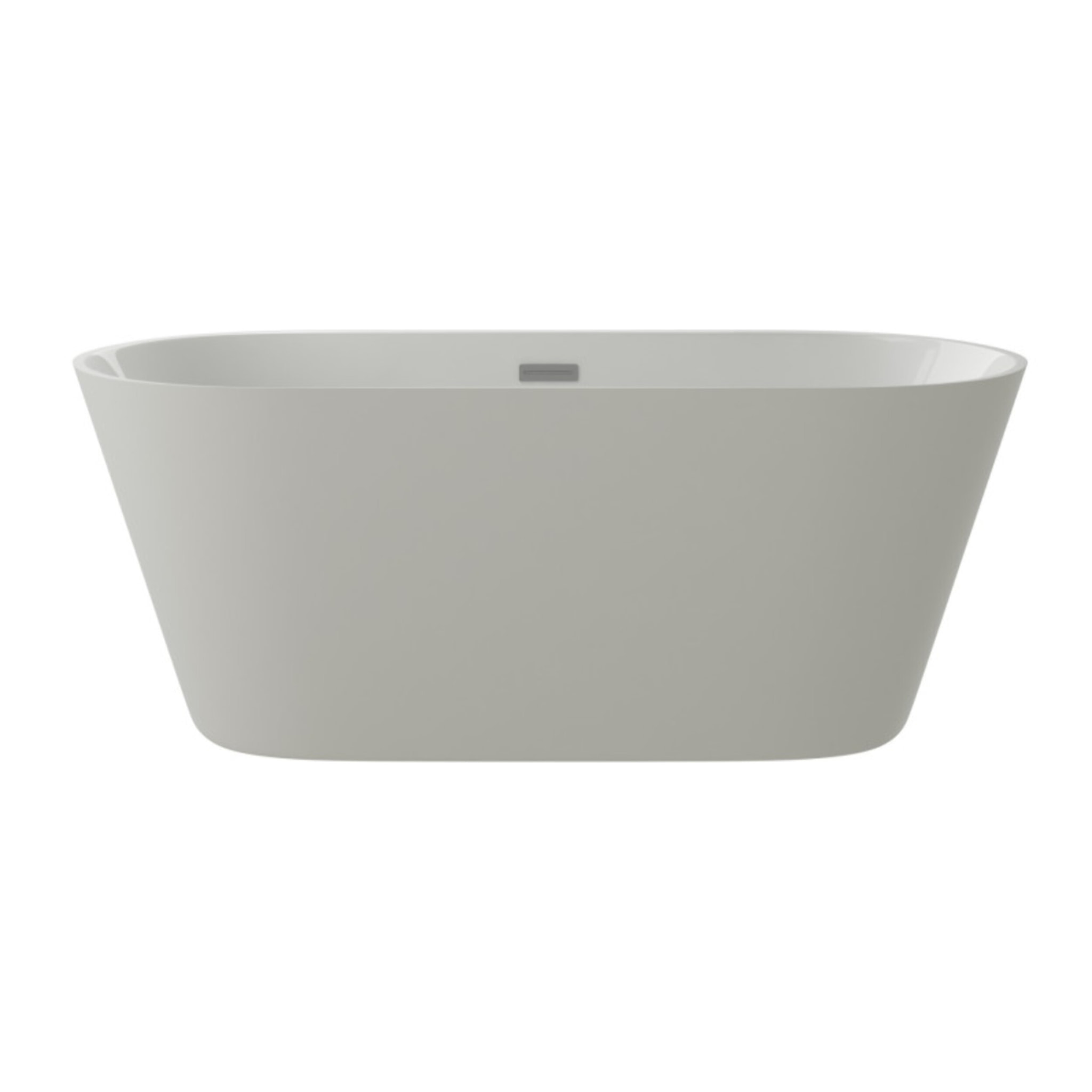 MSV - Corbin Baignoire Îlot Ovale 170 cm en Acrylique Blanc Brillant, Baignoire Compacte 1 Place avec Vidage Central et Trop-plein Blanc