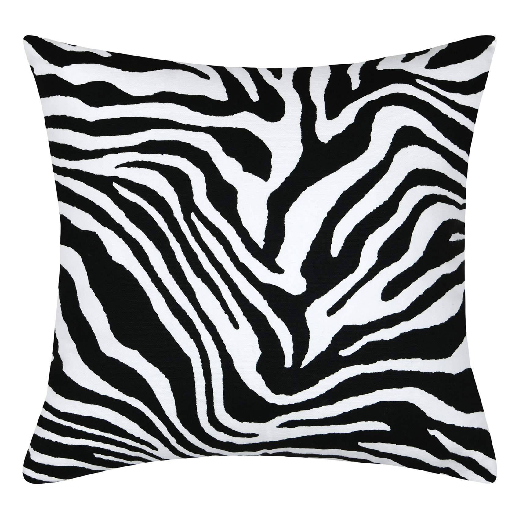 Housse de coussin imprimée motif zébré - Noir