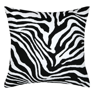 Housse de coussin imprimée motif zébré - Noir