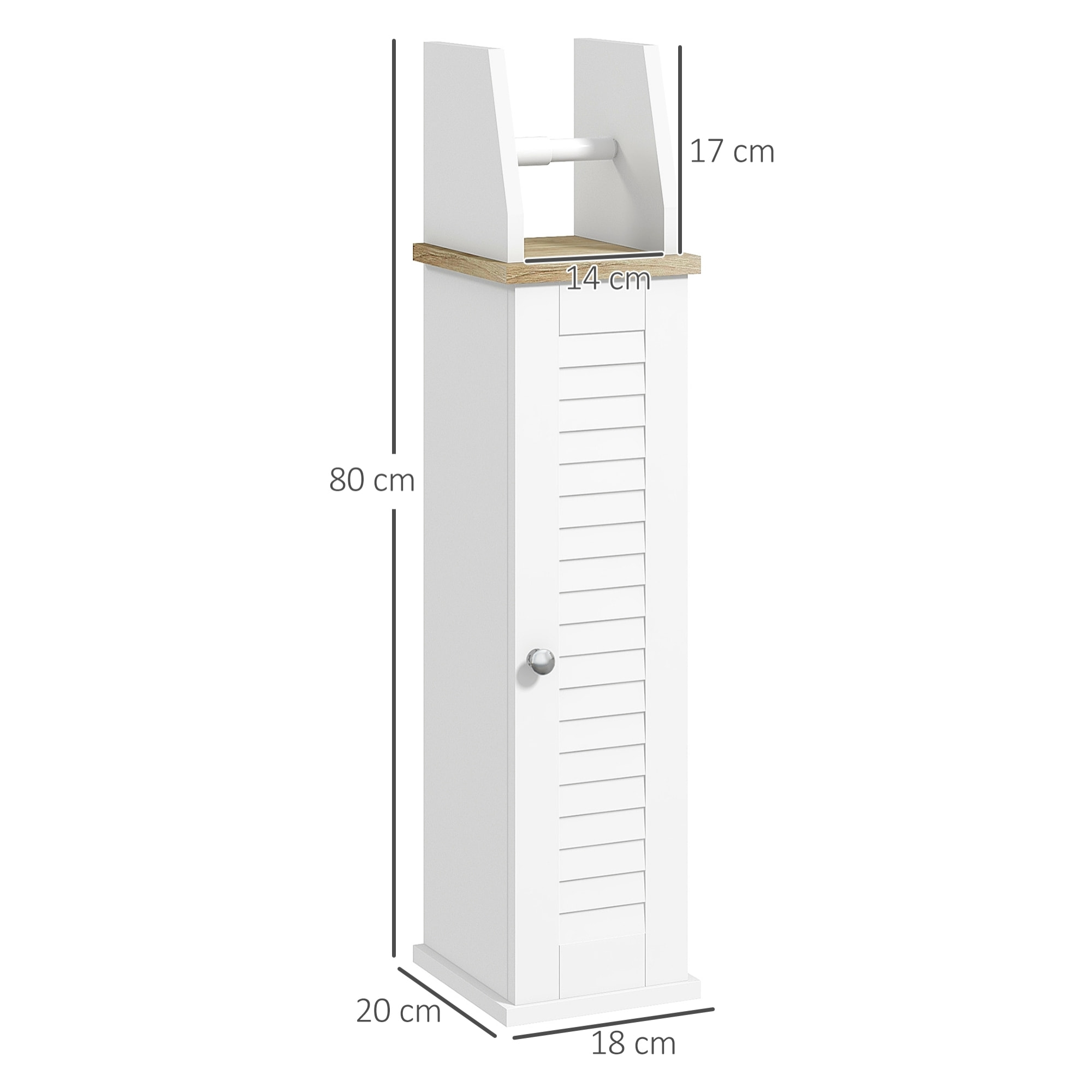 Support papier toilette - porte-papier toilette - armoire pour papier toilette - 2 niveaux, porte-papier - MDF blanc aspect bois clair