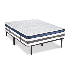 Ensemble Matelas Quintessence mémoire de forme - 30cm + sommier cadre métal - 1 Place