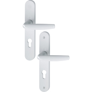 Ensemble de porte plaque large Atlanta HOPPE 1530/300M blanc 9016 - Clé i - entr.70 ép.58/67 - 2834691
