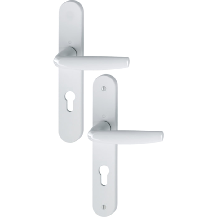 Ensemble de porte plaque large Atlanta HOPPE 1530/300M blanc 9016 - Clé i - entr.70 ép.58/67 - 2834691