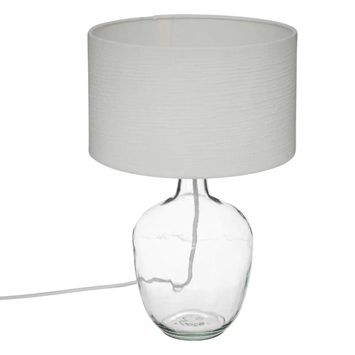 Lampe en coton H43,5cm blanc