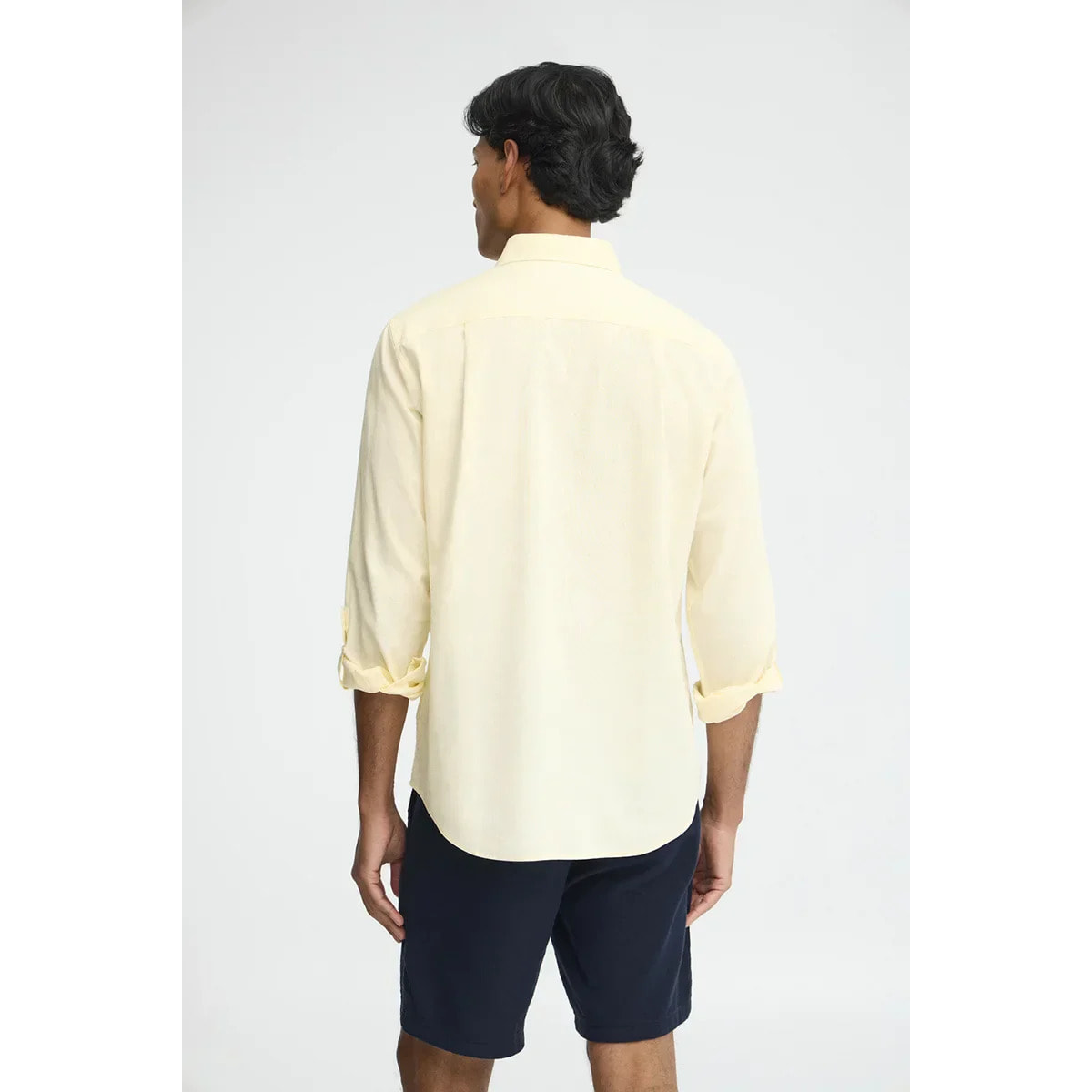 Camisa cotolino amarillo pastel de corte regular con logo Rigby Go