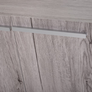 Meuble salle de bain - meuble sous-vasque - placard 2 portes avec étagère - dim. 60L x 30l x 70H cm - MDF imitation bois gris