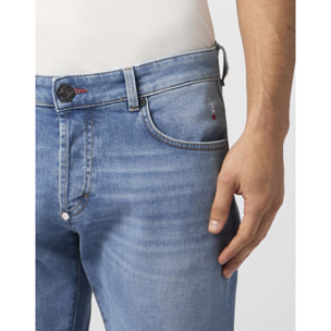 PHILIPP PLEIN Super Straight Cut Jeans Basic Cocco Label