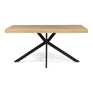 Table à manger Spider bois et noir 160cm