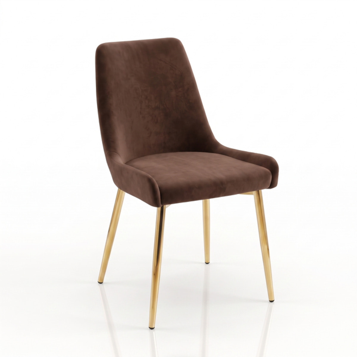 Sedia Imbottita in Effetto Velluto con Gambe Oro, Design Moderno ed Elegante per Sala da Pranzo, Cucina, Soggiorno, Studio e Ufficio