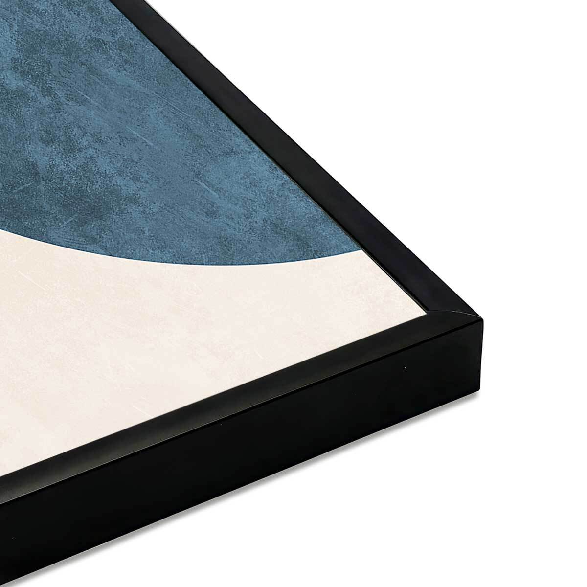 Affiche encadrée abstraction lignes bleues Affiche + cadre en métal - Noir