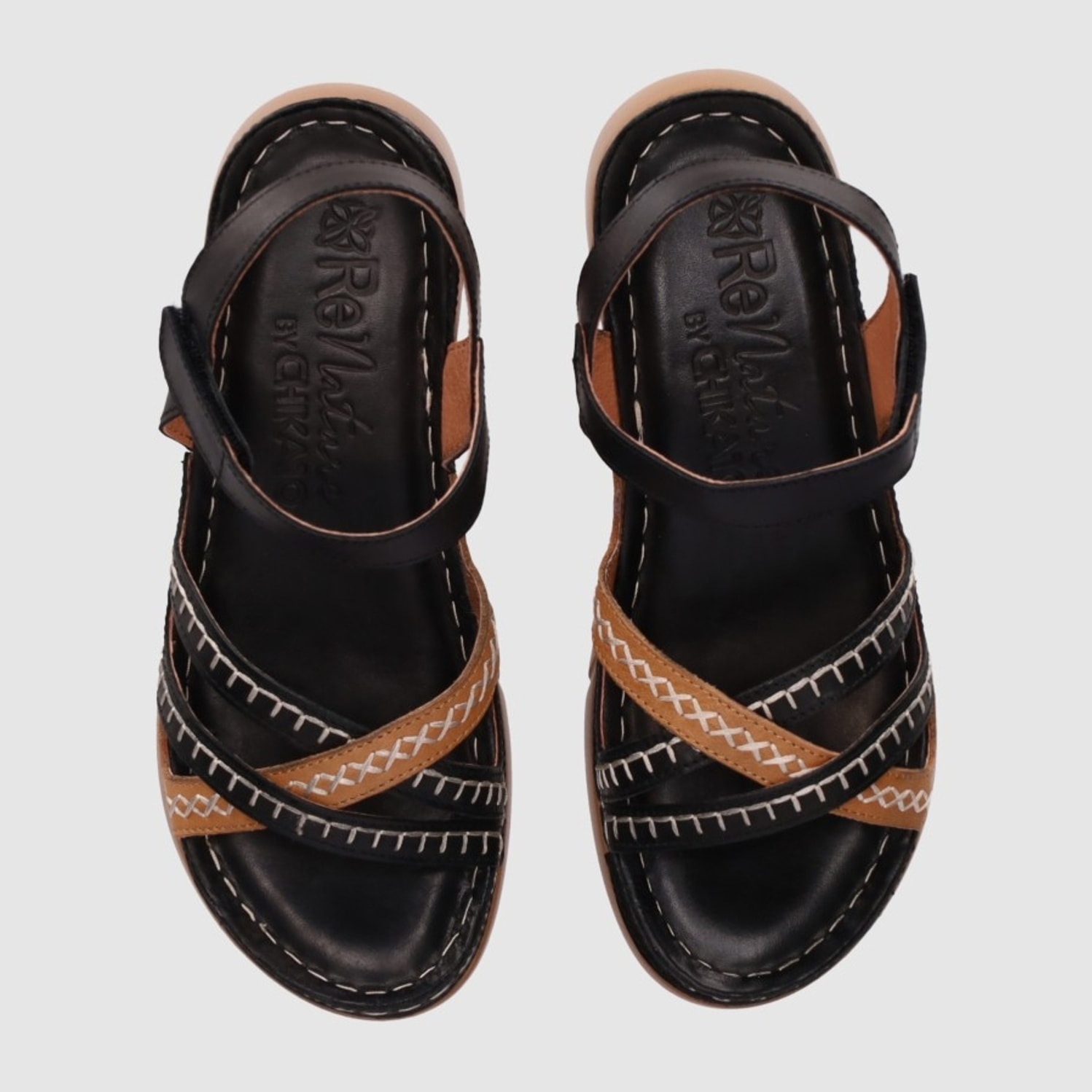 Sandalias de Piel - Negro - Tacón: 5 cm