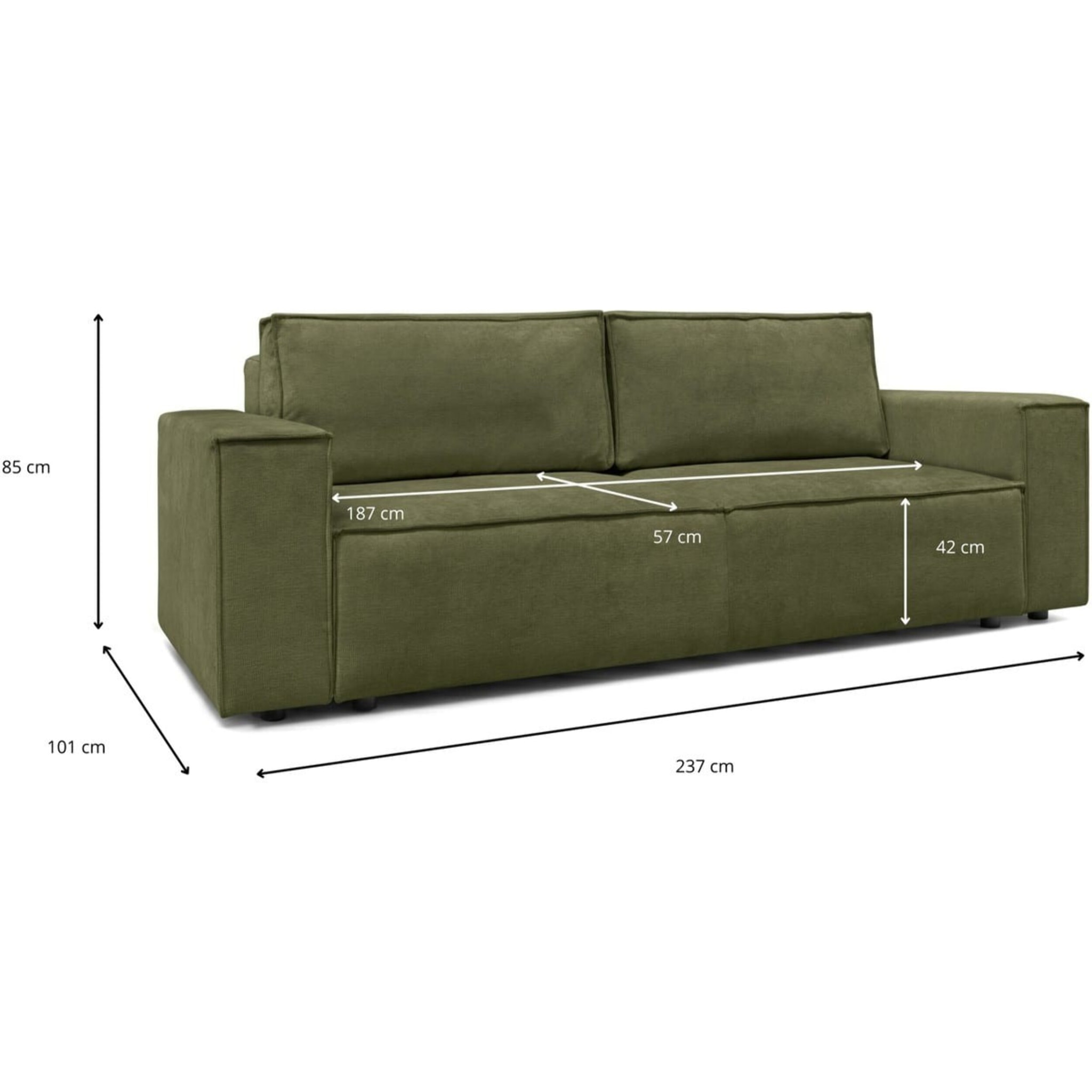 Canapé convertible 3 places en tissu chenille - HARPER