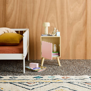 Table de chevet enfant décor bois 1 porte AZUR